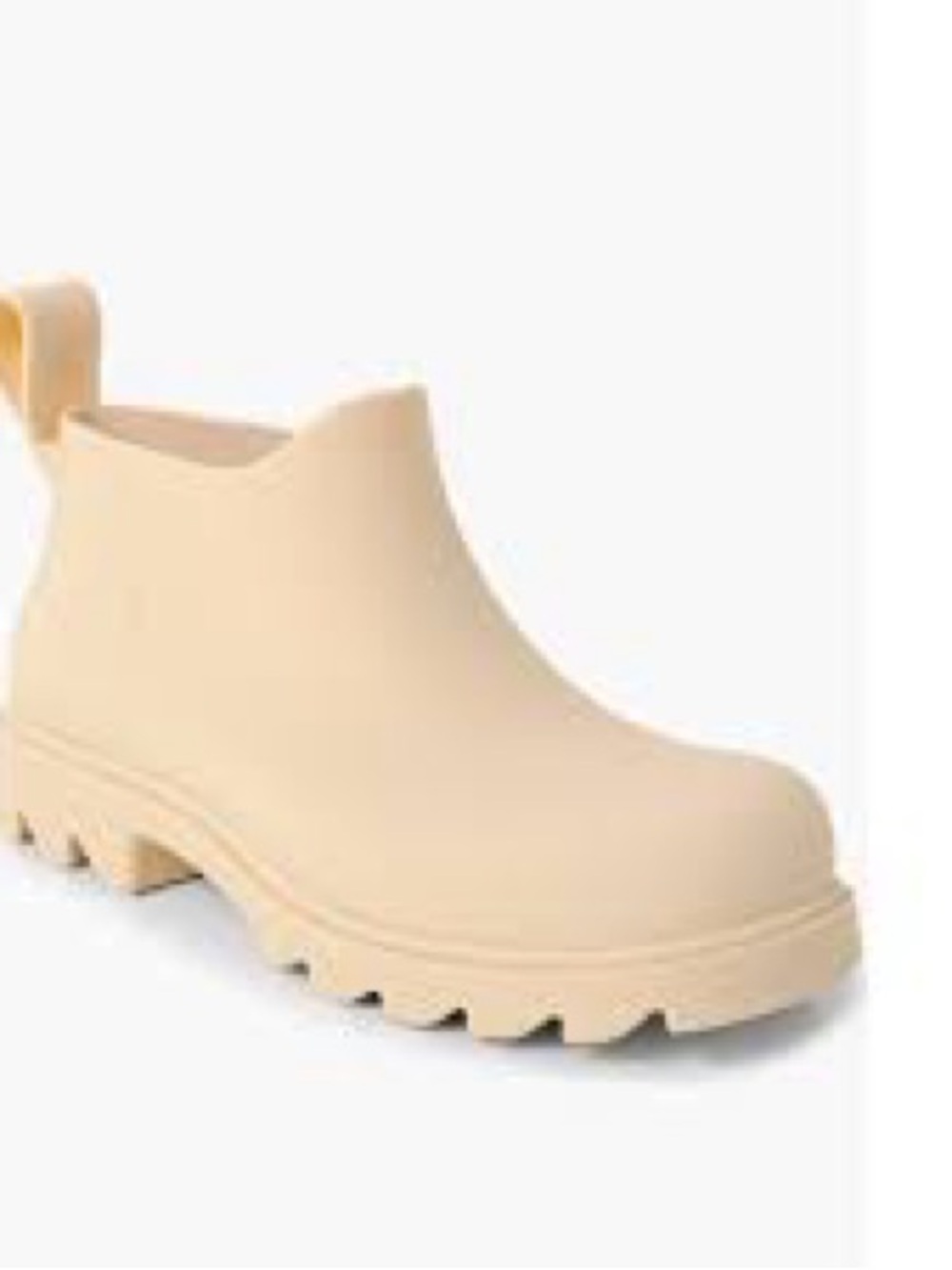 Free People Cream Chunky Rubber Chelsea Rain Boots